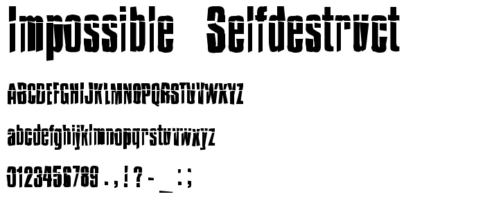 Impossible - Selfdestruct font